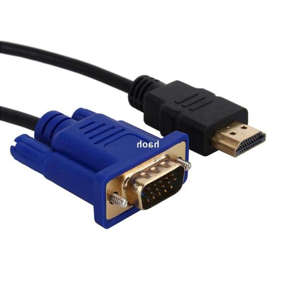 Freeshipping Premium Version 6ft 18M Gold HDTV HD-MI zu VGA Stecker HD15 Video Adapter Kabel Kabel Für HDTV PC Laptop HD-MI Kabel Cabo ada Cvot