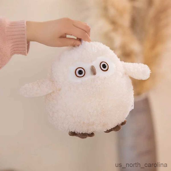 Animali di peluche ripieni Bambola di uccelli Farciti Gufo bianco Cartone animato Peluche grasso come palla Fuzzy Lungo Decor Prop Bambini Decorazione della casa Regalo di Natale R231110