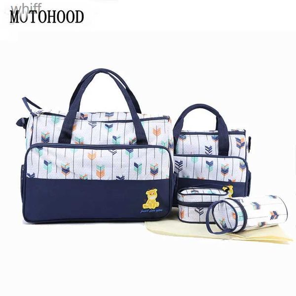 Сумки для подгузников MOTOHOOD 5 шт., детские сумки для подгузников, костюмы для мамы, наборы сумок для беременных, держатель для детских бутылочек, женская сумка для мамы, коляскиL231110