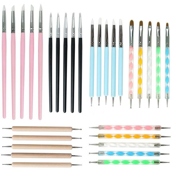 Nail Art Kit 30 pezzi Pattern Tracing Stylus Dotting Tools Dot Mandala Ball For