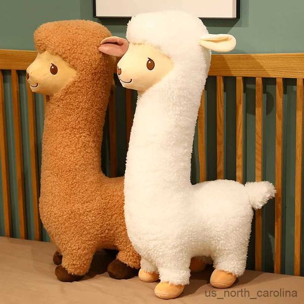 Animais de pelúcia peludo pelúcia llama alpaca brinquedo de pelúcia recheado macio longo pelúcia realista alpaca ovelha abraço jogar animais cochilo dormir
