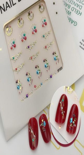 Золотая бронзовая 3D наклейка для ногтей, цветочная звезда, дизайн, клейкие металлические наклейки, очаровательная наклейка для дизайна ногтей, маникюр Decorati6197525