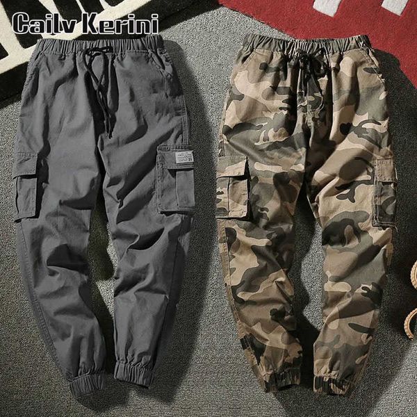 Мужские брюки M7XL Plus размер Joggers Joggers Cargo Pants Men Harem Prants Ltipoet Camouflage Man Cotton Sweatwant