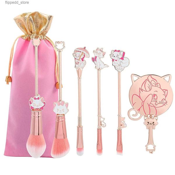 Pincéis de maquiagem Marie Cartoon Cat Pincéis de maquiagem bonito animal projetado macio rosa pincéis de maquiagem conjunto profissional kit de ferramentas cosméticas Q231110