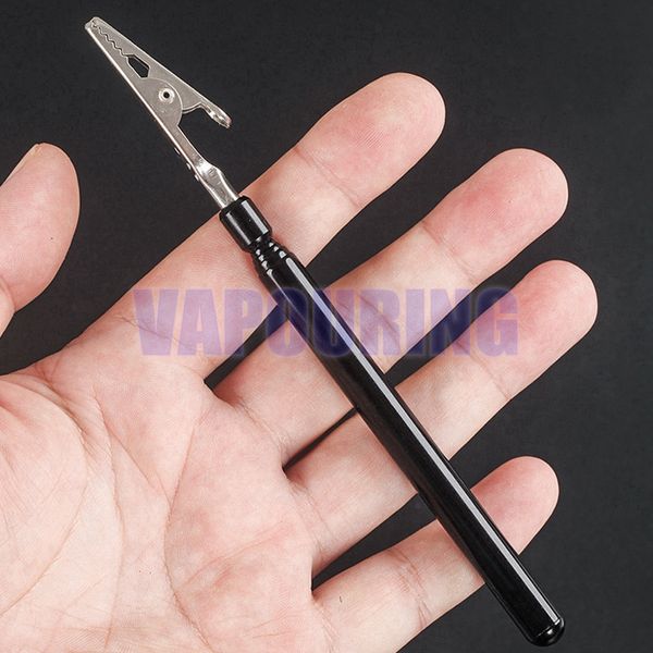 Nuovo stile fumo nero metallo acciaio staffa telescopica regolabile supporto clip supporto per erbe secche tabacco preroll sigaretta sigaro supporto fisso pinza portatile a mano pinze