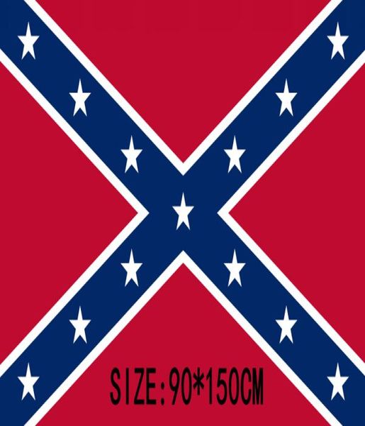 Bandiera confederata della guerra civile Bandiera confederata Bandiere di battaglia confederata Bandiera stampata su due lati Bandiere nazionali in poliestere 90x150 cm3775684