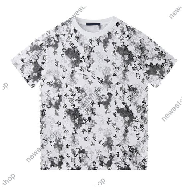 2023 Sommer Mens Plus Tees Polos Designer T-Shirt Paris Tie Dye T-Shirts Kurzarm Baumwolle Briefdruck T-Shirt Frauen Schwarz Weiß Grau S-XXL
