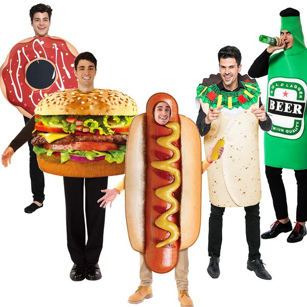 Costume a tema Costume da hamburger per adulti Costume da cane Purim Costume da pizza Aragosta Cosplay Pancetta Uomini Costumi di carnevale Banana 230410