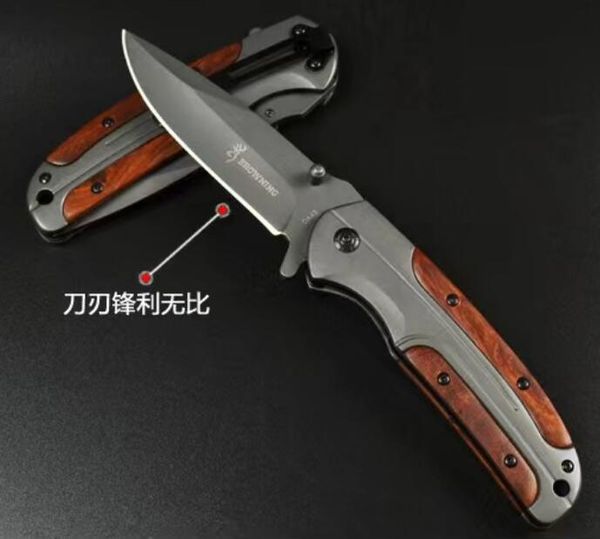 Nova faca dobrável ao ar livre multi-purpose faca redwood lidar com titânio faca tática bolso ferramenta de acampamento faca tática defensiva