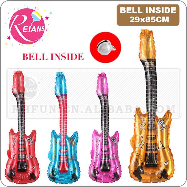 Gitar müzik aleti gitar folyo balon helyum hava balonu parti malzemeleri çocuklar şişme oyuncaklar doğum günü balon klasik oyuncak globos