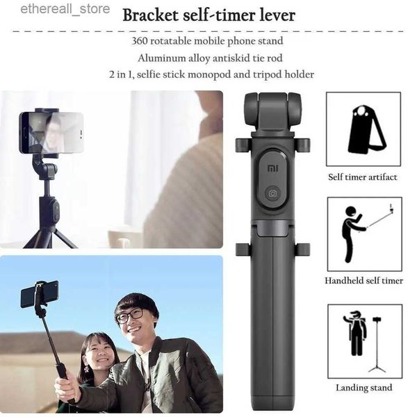 Selfie Monopods MI Portable 3.0 Selfie Stick Extable Monopod Stand Kablosuz Tripod Çubuk Tutucu Cep Telefonu İçin Q231110