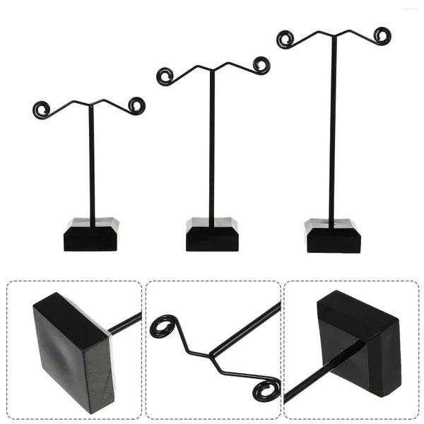 Sacchetti per gioielli 3 Porta collane Supporto per bracciale Organizzatore per albero per orecchino portachiavi Jewlwey (nero)