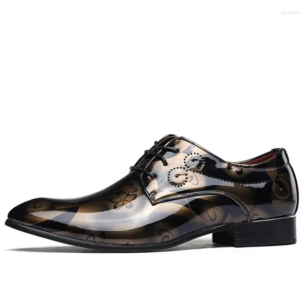 Scarpe eleganti Ly da uomo in pelle verniciata Oxford Zapatos De Hombre da uomo formale a punta da matrimonio d'affari