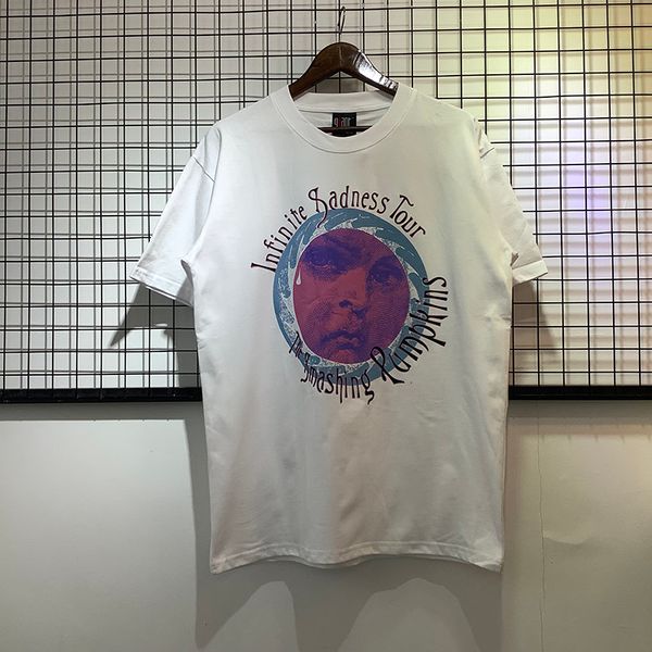 Мужские футболки Harajuku Letter Pilting Face Face Print и женская летняя футболка High Street Vintage Casual Loak Rothereave Негабаритный 230410