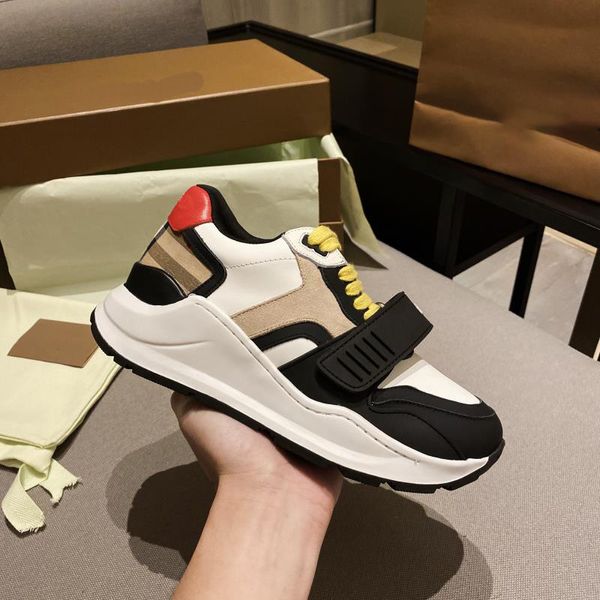 Sneakers in cotone con quadri vintage Sneakers in nylon e pelle scamosciata in mesh Scarpe casual a righe Thomas Uomo Donna Platform Trainer Season Shades Flats Scarpe classiche da esterno