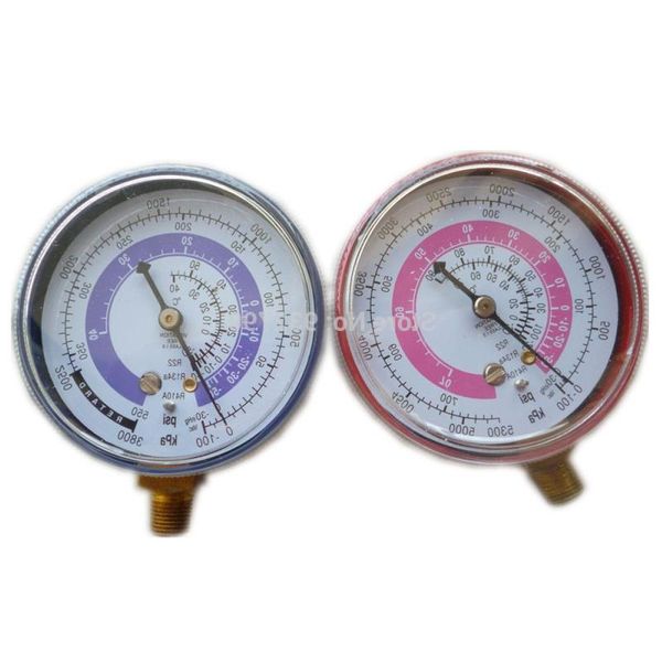 Freeshipping Paar Klimaanlage R410A R134A R22 Kältemittel LowHigh Manometer PSI KPA A/C Kältetechnik Manometer Kühlmittel Uttv