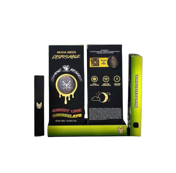 MuHa Meds Cartucce vuote Imballaggio usa e getta ricaricabile con confezione regalo Cartucce Vape usa e getta portatili per olio denso