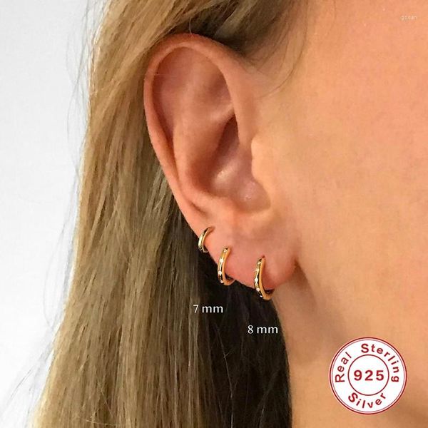 Orecchini a cerchio CANNER Minimal Zircon 925 Sterling Silver Cartilagine Piccolo Piercing Conch Earlobe Tragus Circle Men Hoops