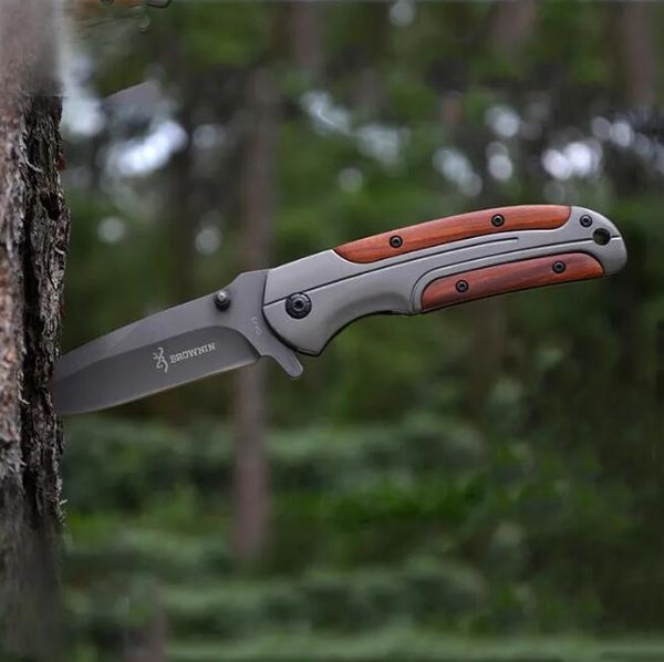 Açık Katlanır Bıçak Çok Amaçlı Bıçak Redwood Tutam Titanyum Taktik Bıçak Cep Kampı Aracı Defansif Taktik Paring Bıçak