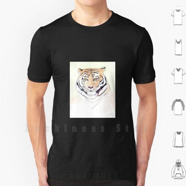 T-shirt da uomo Wounded Tiger Shirt 6xl Cotton Cool Tee Studente creativo da donna Impara sempre a ballare