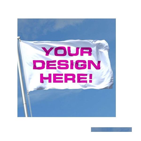 Banner Bandiere Bandiera personalizzata 6X4 piedi Logo stampato Banner 180X120 cm Vendita di qualsiasi colore Design con consegna a prezzo ridotto Casa Giardino Festi Dhtes