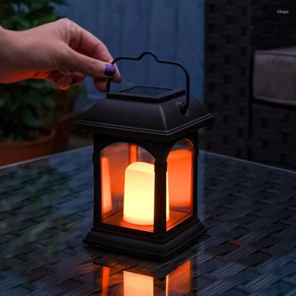 Titulares de velas LED LED LED LANTERN LANTERS DESPENHAÇÃO LUZES RETRO ALTULAÇÃO REPARECIDADE Lâmpada recarregável para pátio Decoração de Natal