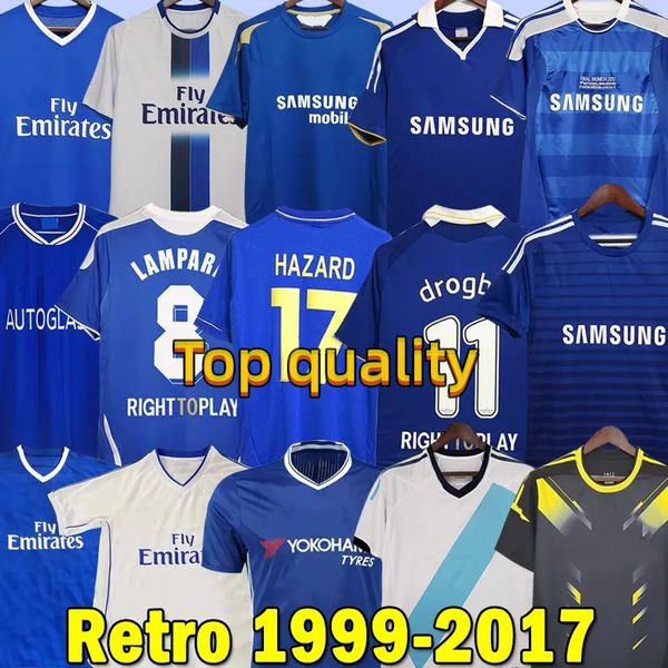 CFC 1999 Retro Soccer Jerseys Lampard Torres Drogba 01 03 05 06 07 08 Men Football Shirts Camiseta WISE Finals 2011 12 14 15 17 TERRY ROBBEN GULLIT Manga Comprida