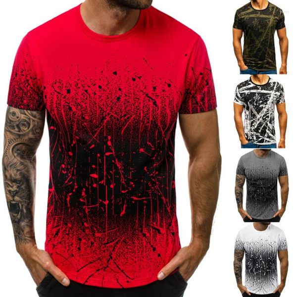 Camisetas masculinas 2023 Summer Slim Fit O Pescoço de manga curta Camiseta de camiseta casual de manga curta