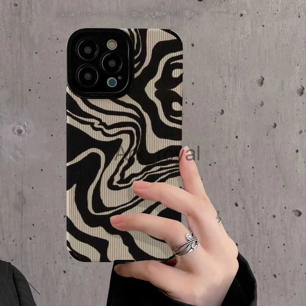 Capas de telefone celular Nova moda INS Zebra Stripe Phone Case para iPhone 15 14 13 12 11 Pro Max X XS Max 7 8 Plus Soft Silicone Capa à prova de choque J231110