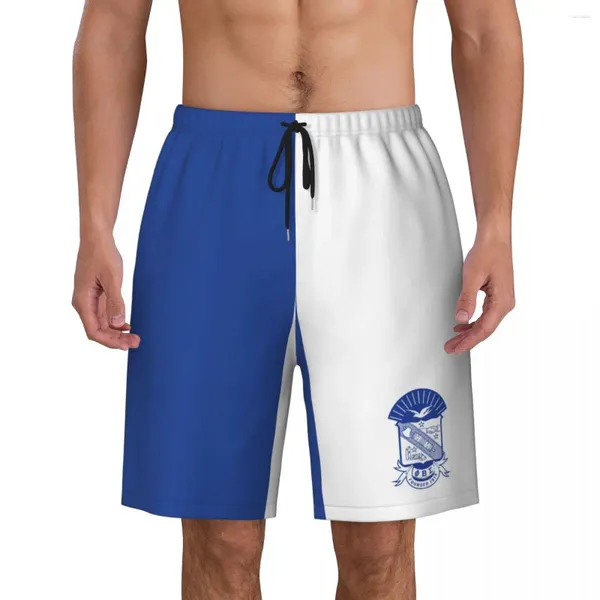 Erkek Şort Phi PBS Beta Sigma Mens Yüzme Bagaj Plaj Pantolon Hızlı Kuru Çizme Cepleri ile Elastik Bel