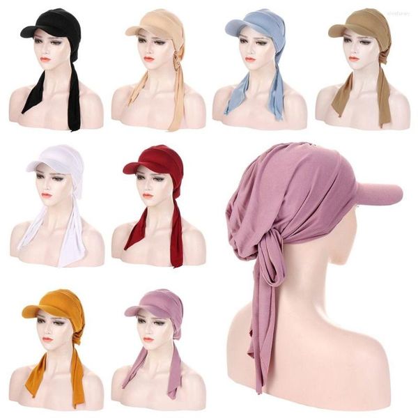 Top Caps Yumuşak başörtüsü güneş koruyucu kadınlar kafa sargısı türban şapkası Müslüman Hijab