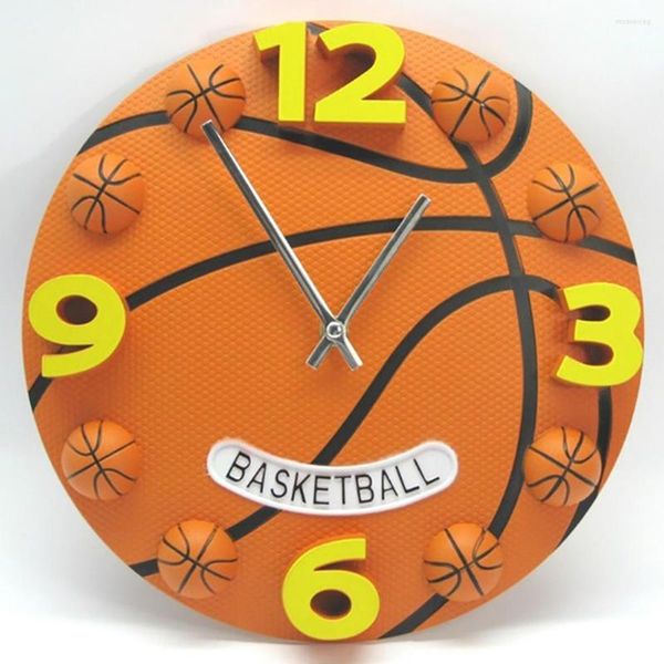 Orologi da parete Sport Pallacanestro Calcio Orologio analogico Decorazioni per la casa Souvenir Bambini Regali per bambini Arabo Decorazione moderna Sala giochi Z028