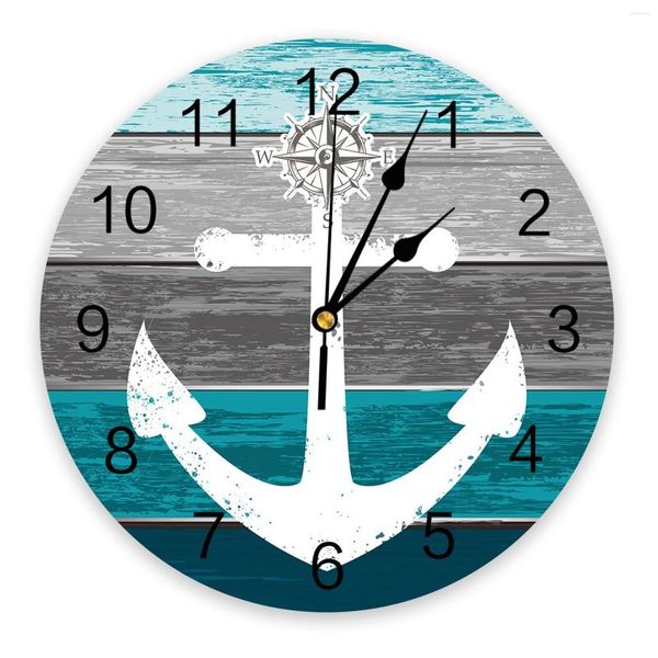 Настенные часы винтажные фермы сарай деревянный зерно лодка якорь якорь часы современный дизайн висят часы для дома