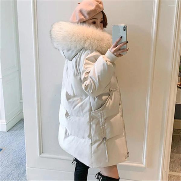 Trench da donna Abbigliamento da neve Parka lungo Giacca invernale Donna Pelliccia con cappuccio Abbigliamento Cappotto spesso femminile Imbottito in piuma Baisc