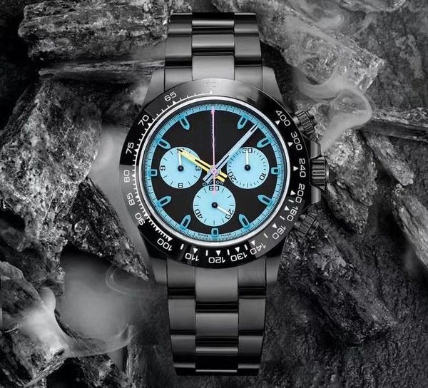 orologio meccanico completamente automatico da uomo e da donna in acciaio al carbonio nero con un diametro di 40 mm, abbinato a un orologio di lusso con custodia