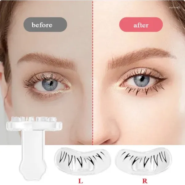 Falsche Wimpern 2 Stück DIY untere Wimpernverlängerung natürliches Make-up Anfänger Wimpernwerkzeuge Silikonstempel Werkzeug Augen-Make-up