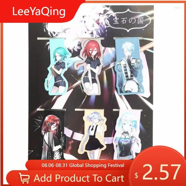 6 pezzi Houseki No Kuni Anime segnalibro magnetico magnete per cartoni animati bambino studente regalo Kawaii segnalibri cancelleria per ufficio