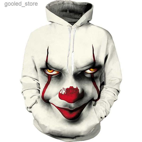 Herren Hoodies Sweatshirts Clown Gedruckt Männer/Frauen Kapuzenpullover Strange Things Hoodie Pullover Herbst Winter Dünne Teenager Jungen Mädchen Hoodies Sweatshirts Q231110