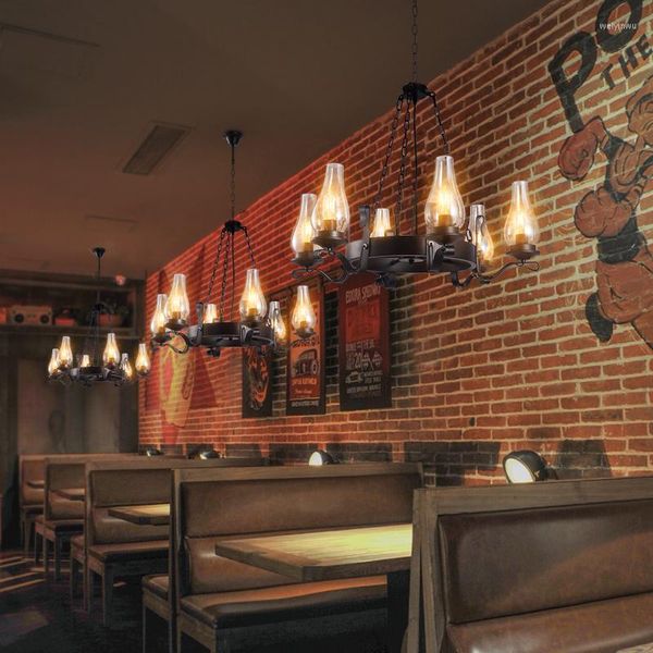 Lâmpadas pendentes Restaurante de estilo industrial retro Restaurante El Milk Tea Shop Cafe Bar Glass