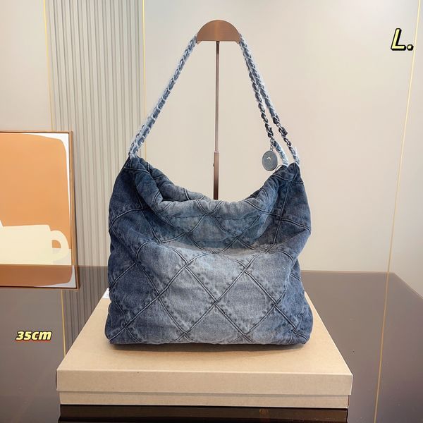 Bolsa de grife feminina Bolsa de ombro Mochila 22A nova bolsa de lixo jeans bolsa de compras clássica bolsa de desempregados moda feminina atacado bolsa de praia bolsa