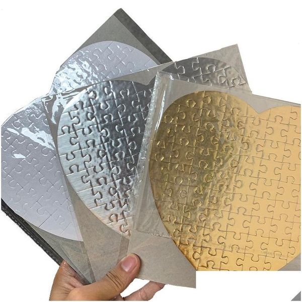 Prodotti di carta all'ingrosso Sublimazione Puzzle a cuore vuoto Puzzle fai da te Prodotti di carta Cuori Forma d'amore Stampa a trasferimento Giocattoli per bambini Regalo Dh7Rf