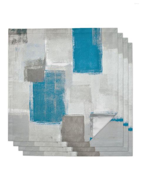 Столовая салфетка 4pcs Sky Blue Paint Square Painting 50 см. Свадебное украшение ткани кухня ужин с салфетками