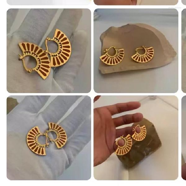 Brincos de garanhão atacado 5 moda estilo étnico fã vermelho meninas femininas femininas titânio aço de ouro criativo criativo