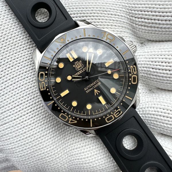 Outros relógios Steeldive SD1957 Chegada 42mm Vintage Bezel 200m À Prova D 'Água NH35 Verde Luminou Sapphire Vidro Automático Dive Watch Montre 231110