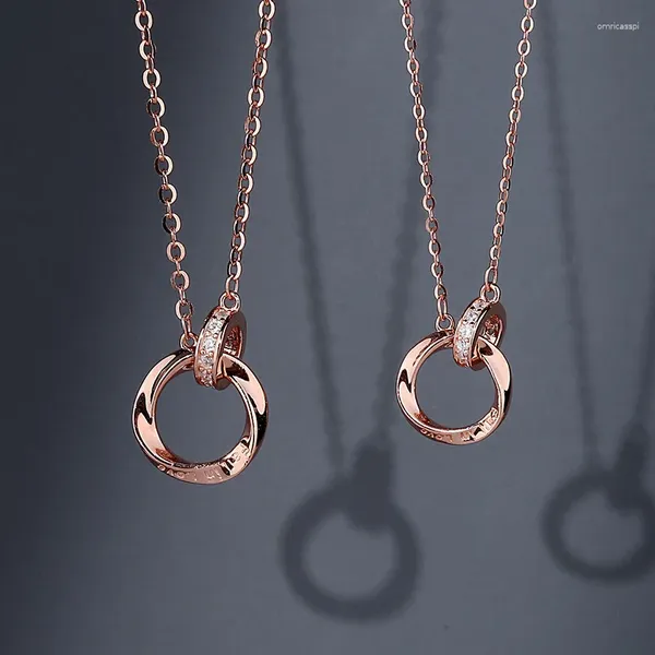 Цепочки из стерлингового серебра 925 пробы, ожерелье с полосой Мебиуса, цвет розового золота 999 пробы, подвеска с именем для влюбленных, подарок на день Святого Валентина