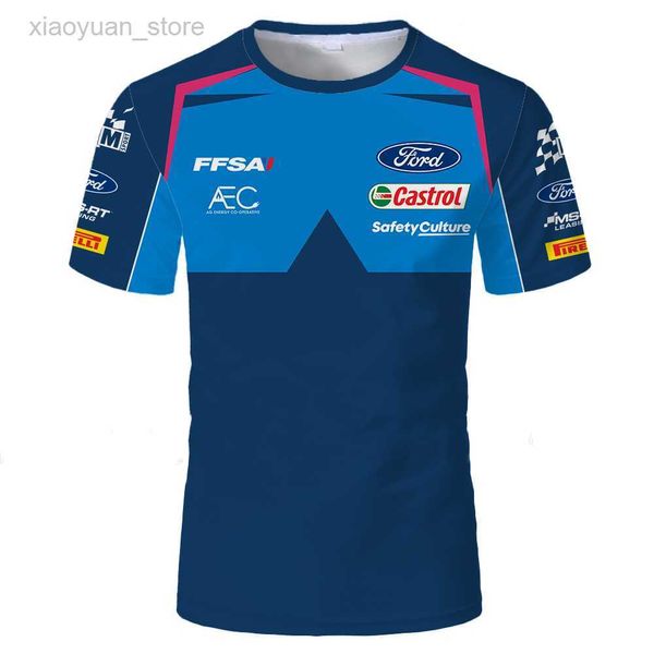 Мужские футболки горячие продажи WRC Ford Team Coigned Castor Moil Quick Dryshabless Sports Cround Neck Sheave Casual Casual Bargy Shi Thi M230409