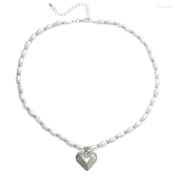 Anhänger Halsketten Koreanische Perle Perlen Choker Halskette Kühles Pfirsichherz Für Männer Frauen Modeschmuck Verlobungsgeschenke