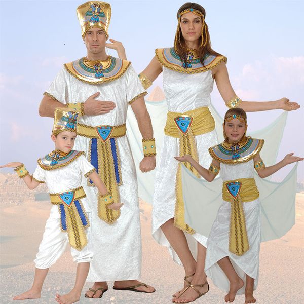 Costume a tema Umorden Bambini adulti Egitto Nilo Faraone Cleopatra Costume per donne Uomini Ragazzi Ragazze Famiglia Halloween Anno Festa in maschera 230410