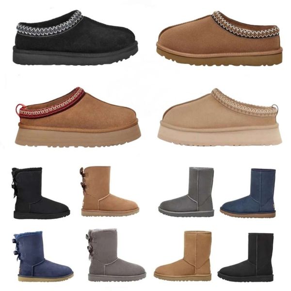 Austrália Botas Quentes Clássicas Australianas Tasman Mini Womens Meia Bota de Neve EUA GS 585401 Inverno Pele Cheia Fofa Cetim Tornozelo Crianças Botas Tazz Chinelos Austrália US4-12