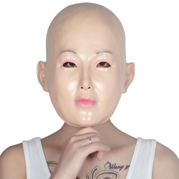 Nuova maschera femminile in lattice di silicone Machina realistica maschere di pelle umana Halloween danza mascherata Bellissimo genere rivela donne ragazza5643288